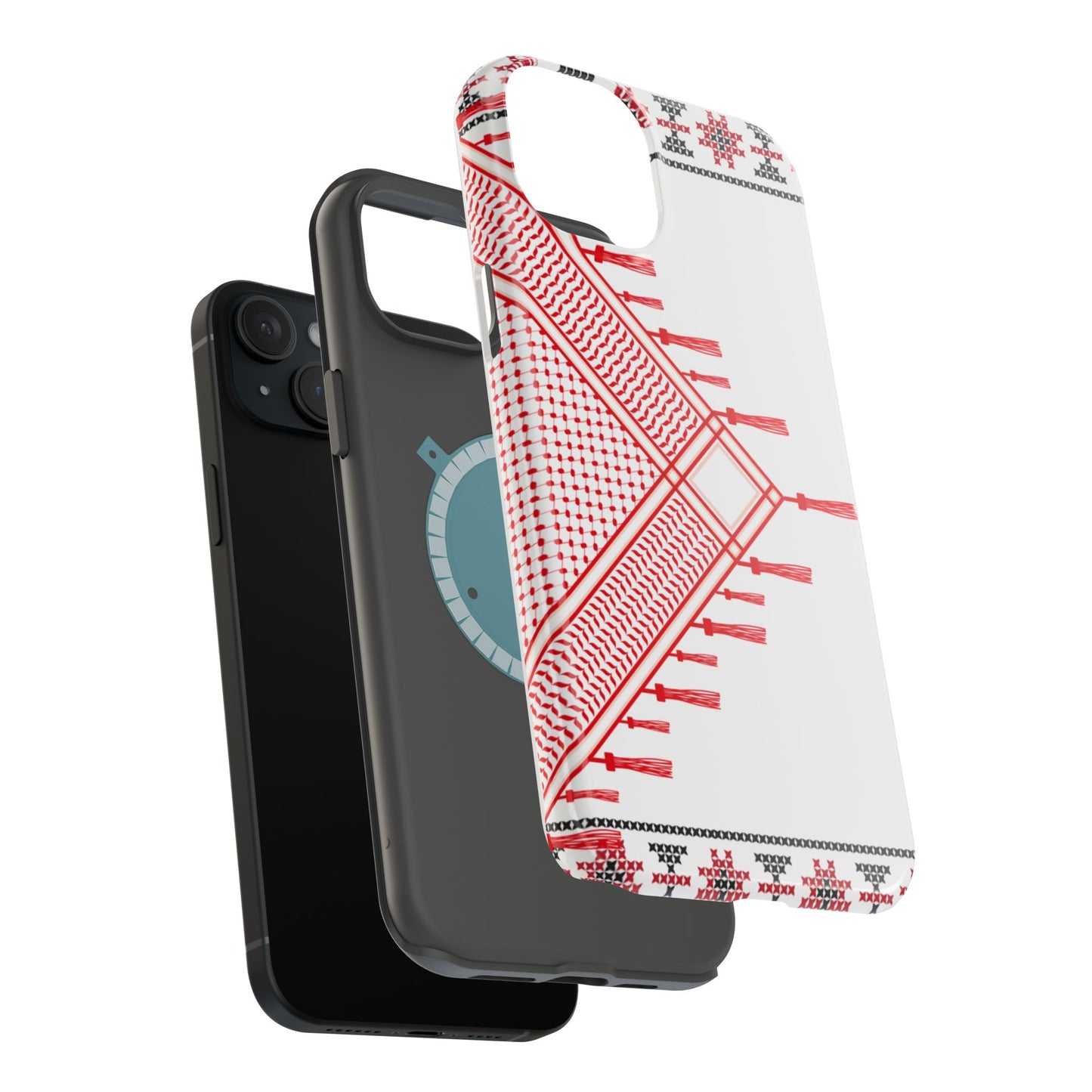 Red and White Hattah Design Iphone Magnetic Tough Case