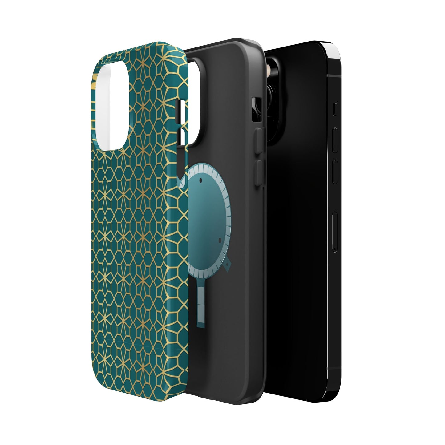 Gold and Green Flower Design - Iphone Magnetic Tough Case