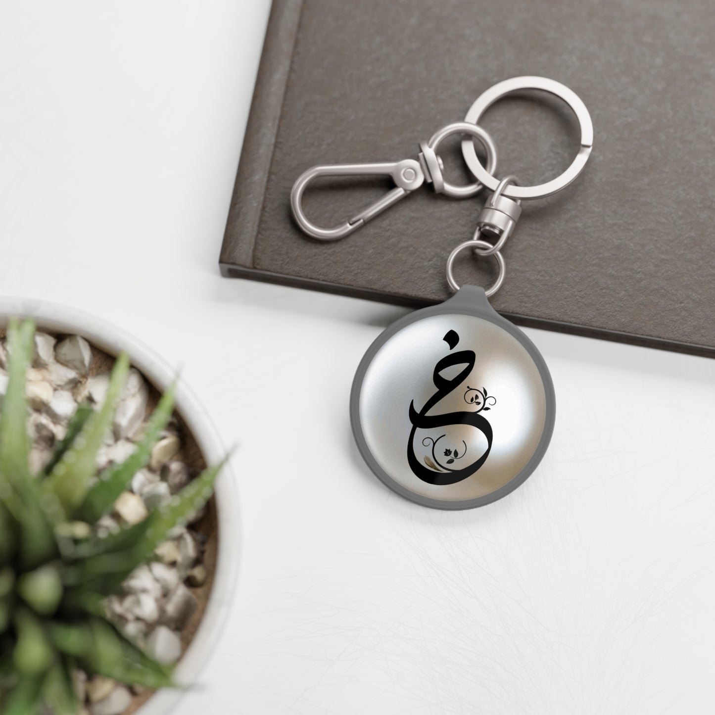 Kha “Kh” “خ“ Arabic monogram charm/ key ring - Perfect Gift