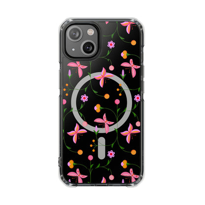 Pink Floral Garden  MagSafe Clear Phone Case