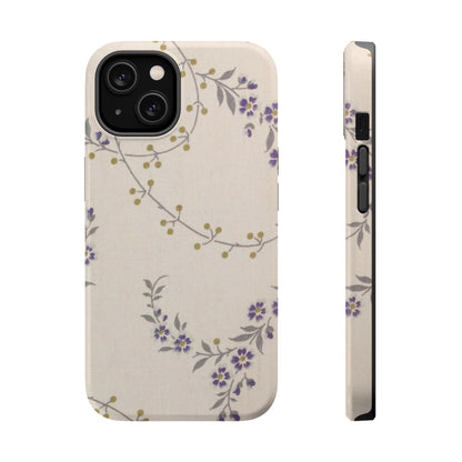 Purple Floral Design - Iphone Magnetic Tough Case