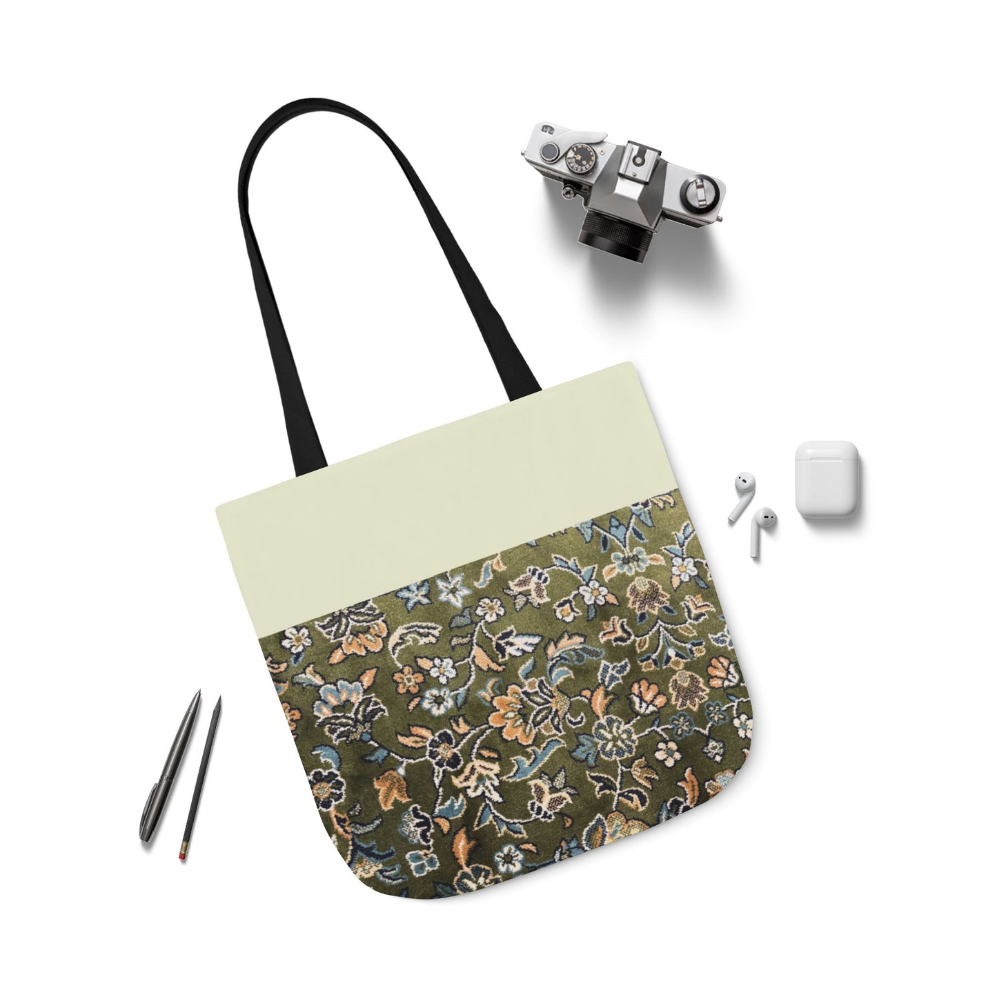 Rawdah Canvas Tote Bag, 3-Color Straps