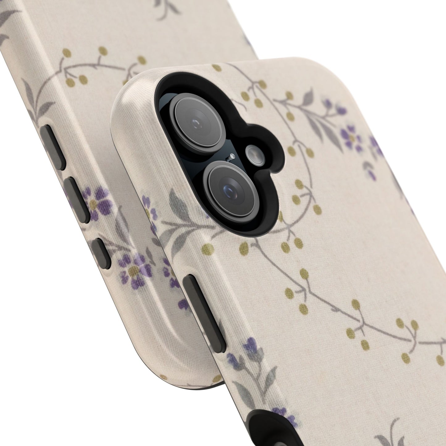 Purple Floral Design - Iphone Magnetic Tough Case