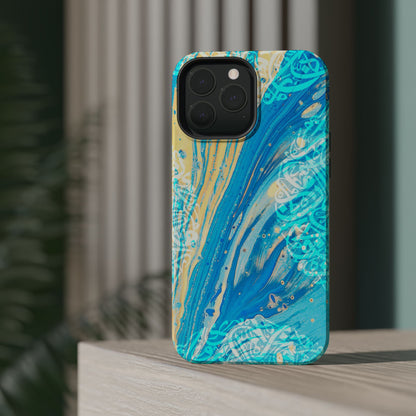 Arabic splash of Blue- Iphone Magnetic Tough Case