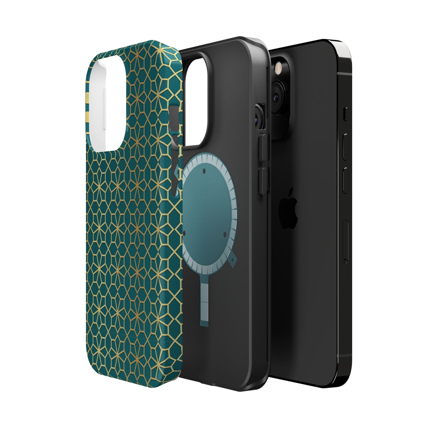 Gold and Green Flower Design - Iphone Magnetic Tough Case