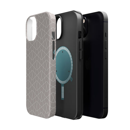 Beige and white geometric  Design - Iphone Magnetic Tough Case