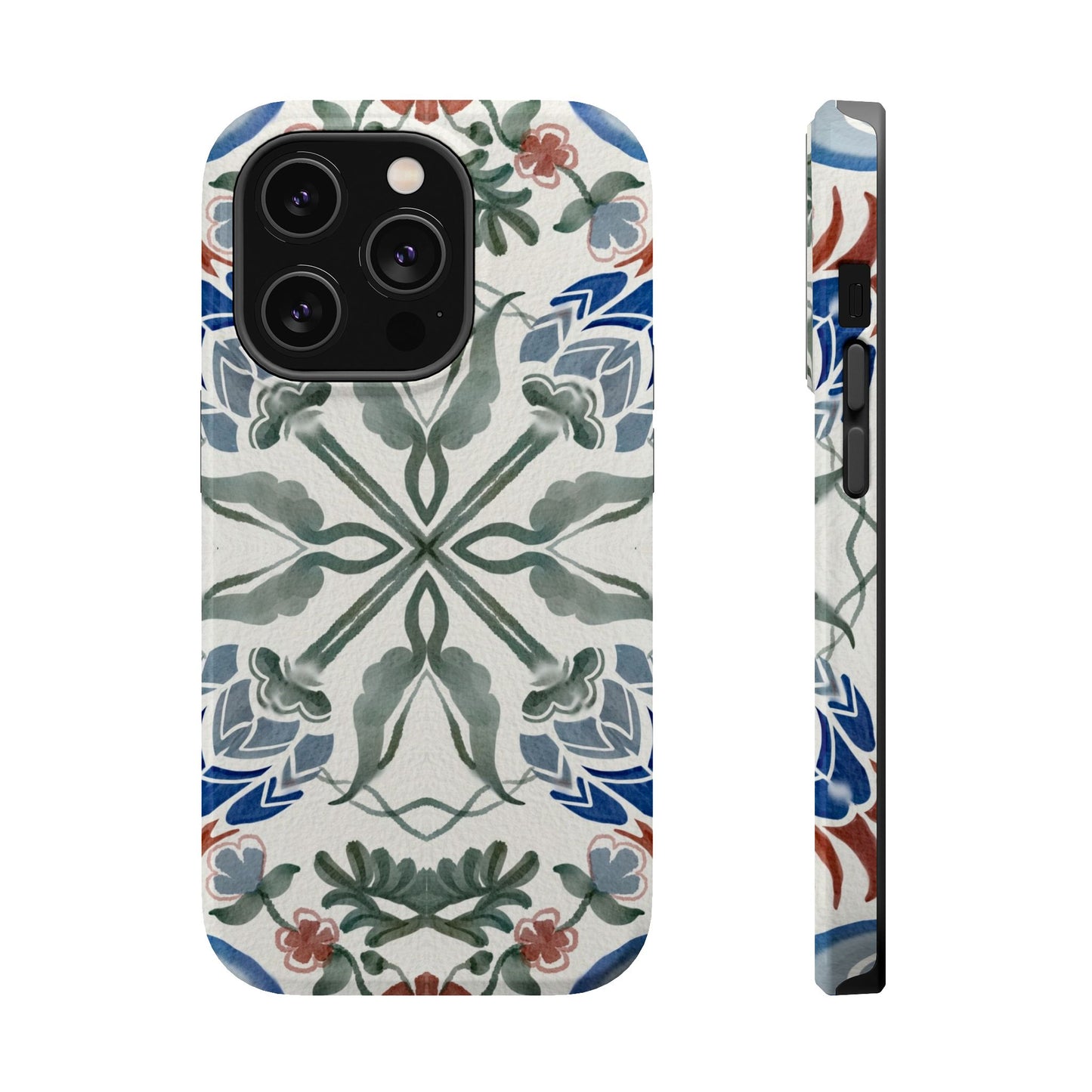 Blue flowers Iphone Magnetic Tough Cases