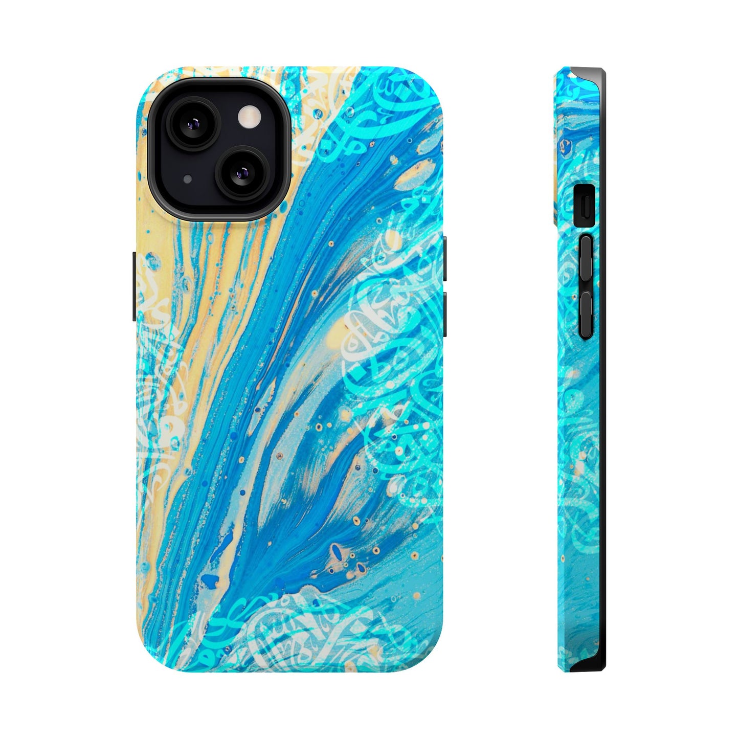 Arabic splash of Blue- Iphone Magnetic Tough Case
