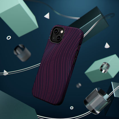 Purple Line Pattern  Design - Iphone Magnetic Tough Case