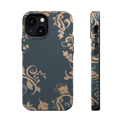 Gold flowers Iphone Magnetic Tough Cases