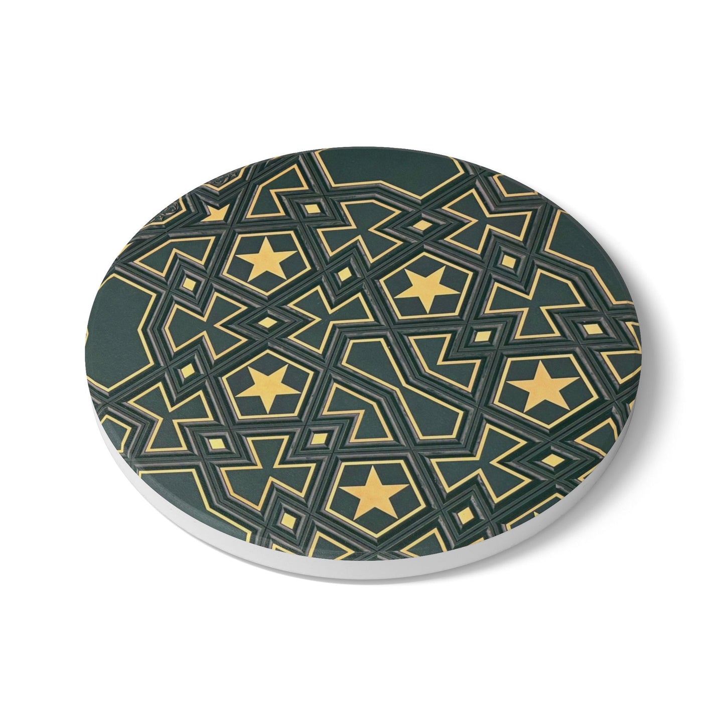 Masjid Al-Haram Pattern Ceramic Coaster, Stylish Drinkware, Home Decor, Gift for Housewarming, Coffee Table Accessory