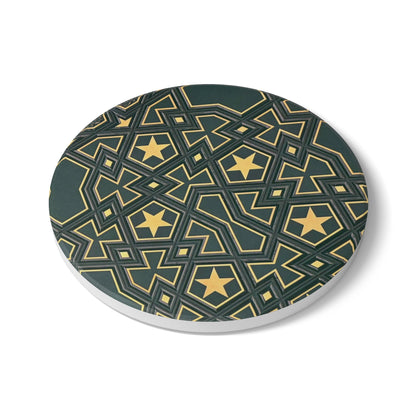 Masjid Al-Haram Pattern Ceramic Coaster, Stylish Drinkware, Home Decor, Gift for Housewarming, Coffee Table Accessory