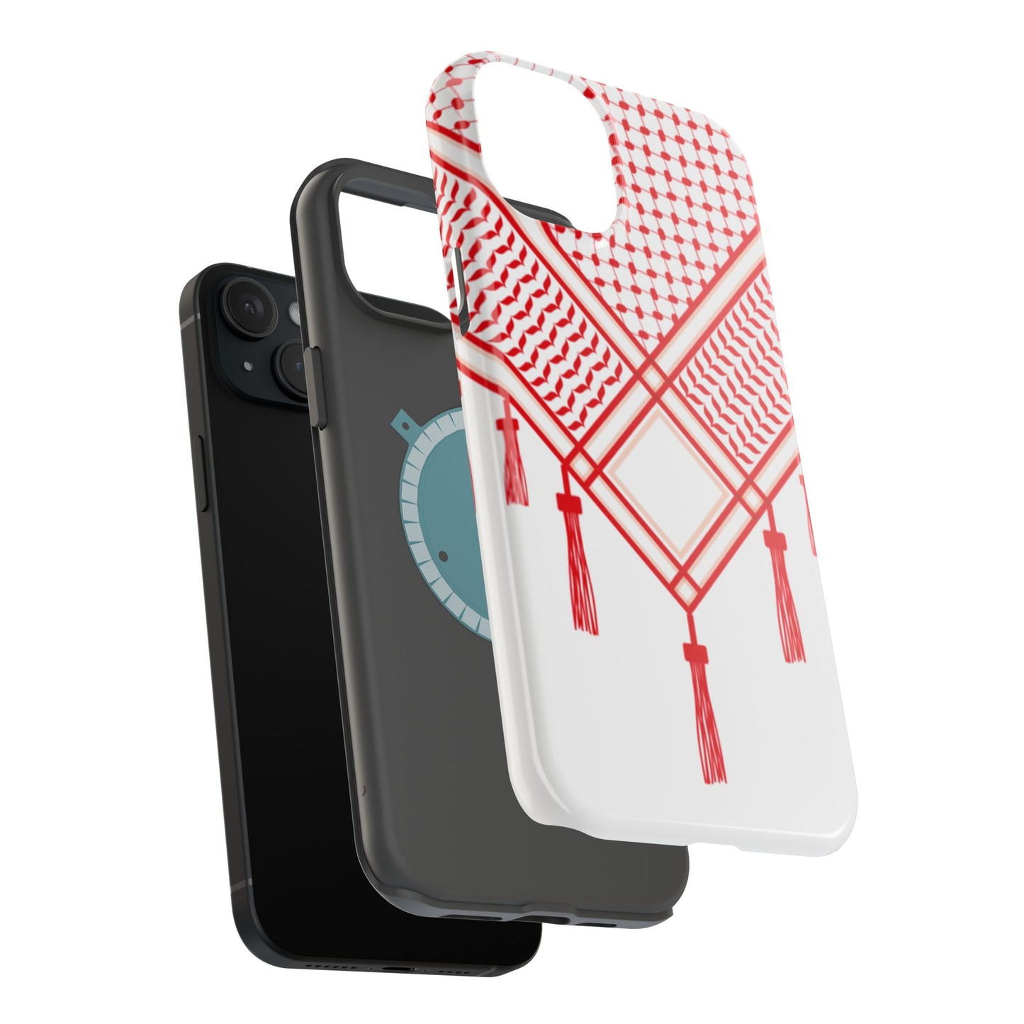 Red and White Shmagh Design Iphone Magnetic Tough Case