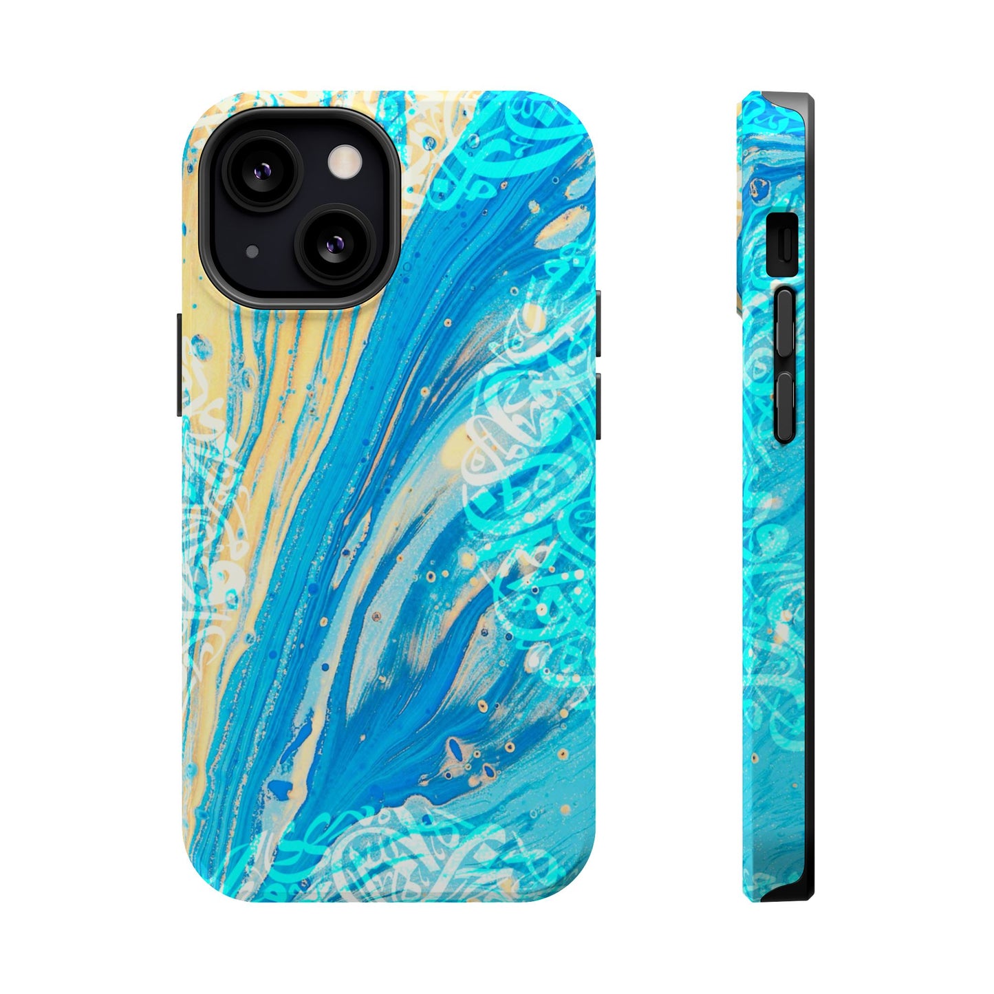 Arabic splash of Blue- Iphone Magnetic Tough Case