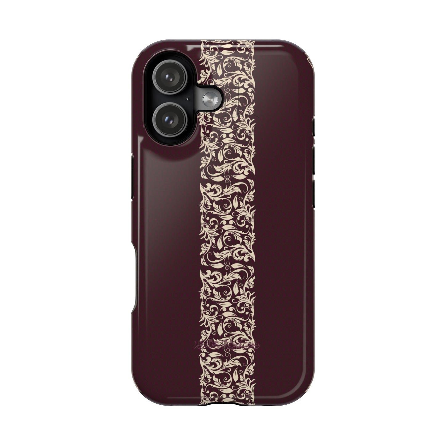 Red Dark and Beige geometric Design Iphone Magnetic Tough Case