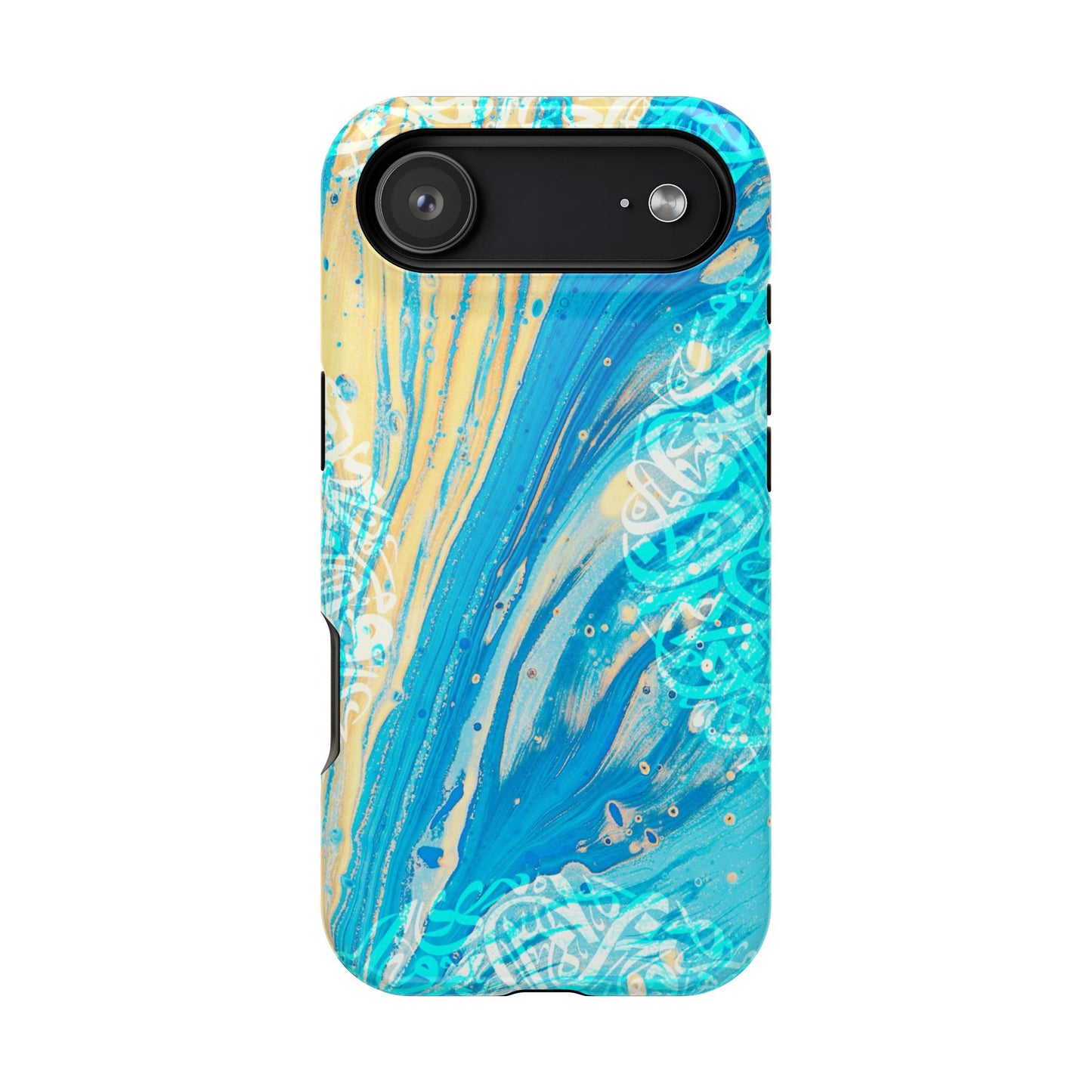 Arabic splash of Blue- Iphone Magnetic Tough Case
