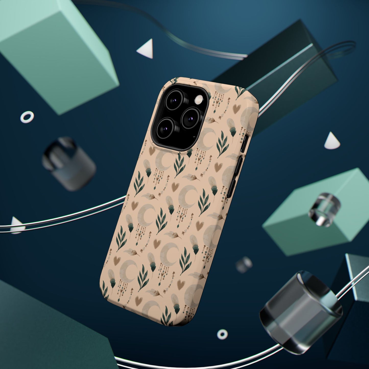 Crescent 🌙  and Hearts Design Iphone Magnetic Tough Cases