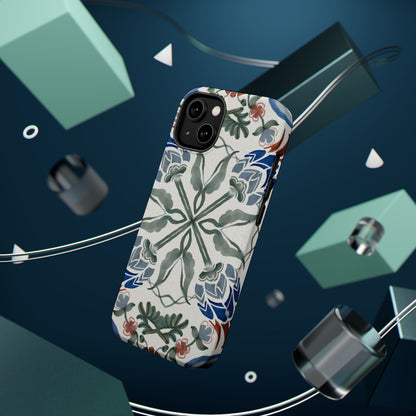 Blue flowers Iphone Magnetic Tough Cases