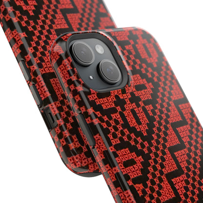 Red and Black Tatreez Design - Iphone Magnetic Tough Case