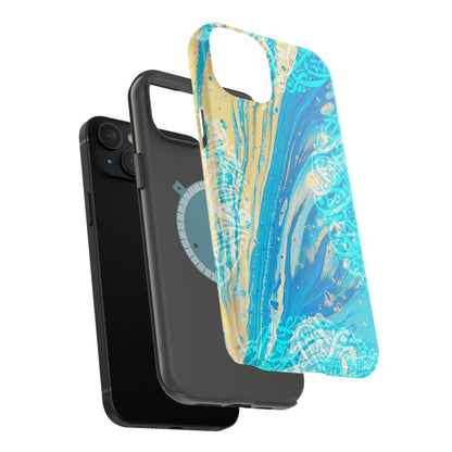 Arabic splash of Blue- Iphone Magnetic Tough Case