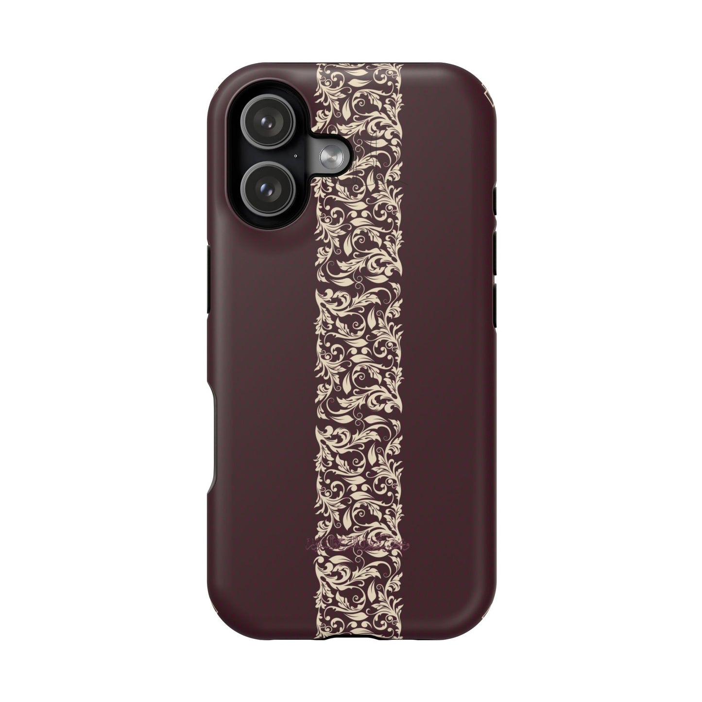Red Dark and Beige geometric Design Iphone Magnetic Tough Case