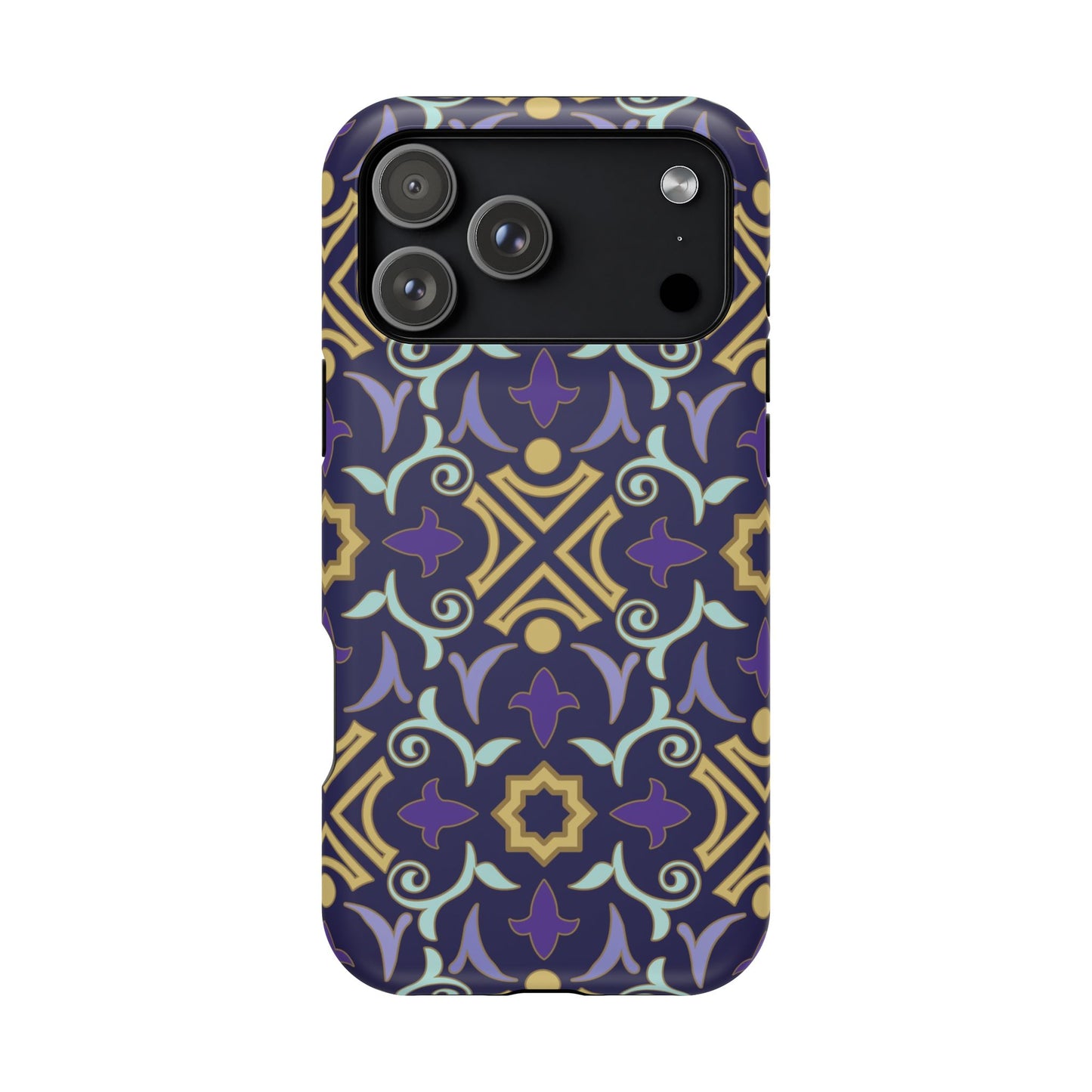 Geometric Purple and Gold Design Iphone Magnetic Tough Case