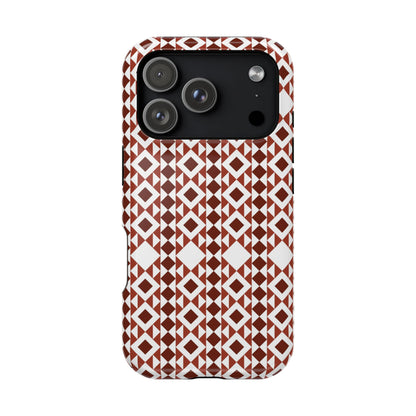 Red and White geometric Design Iphone Magnetic Tough Case