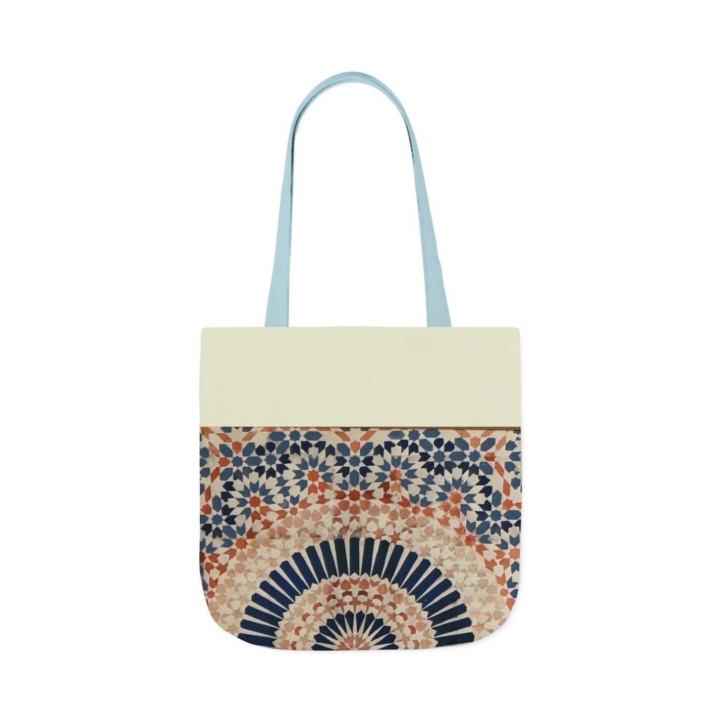 Moroccan Design Tote Bag, 3-Color Straps