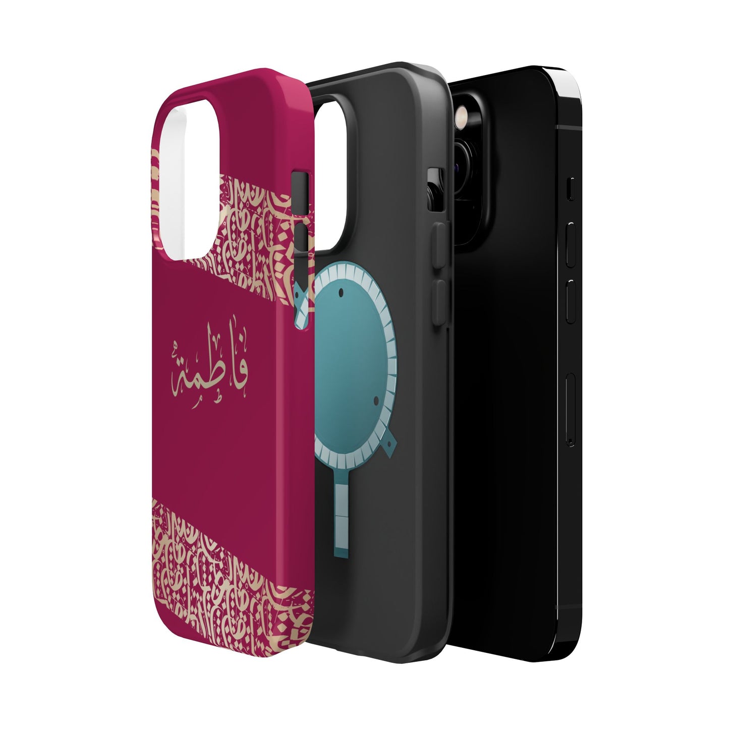 Personalized Arabic Calligraphy - Iphone Magnetic Impact-Resistant Phone Case - Pink and Gold Design