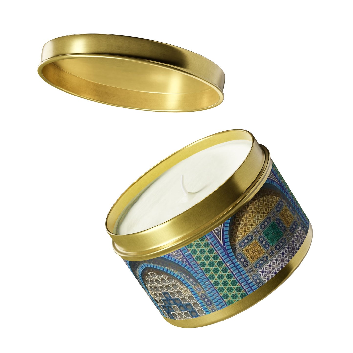 Aqsa Golden Tin Candles | Elegant Home Fragrance | Decorative Candle Gifts for All Occasions | Relaxing Aromatherapy