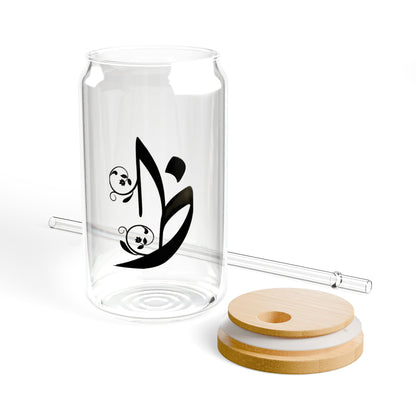 Arabic Letter “Tha”  "ظ" Monogram Sipper Glass, 16oz | Eco-Friendly Beverage Container | Perfect for Home, picnics, Gifts, and Parties