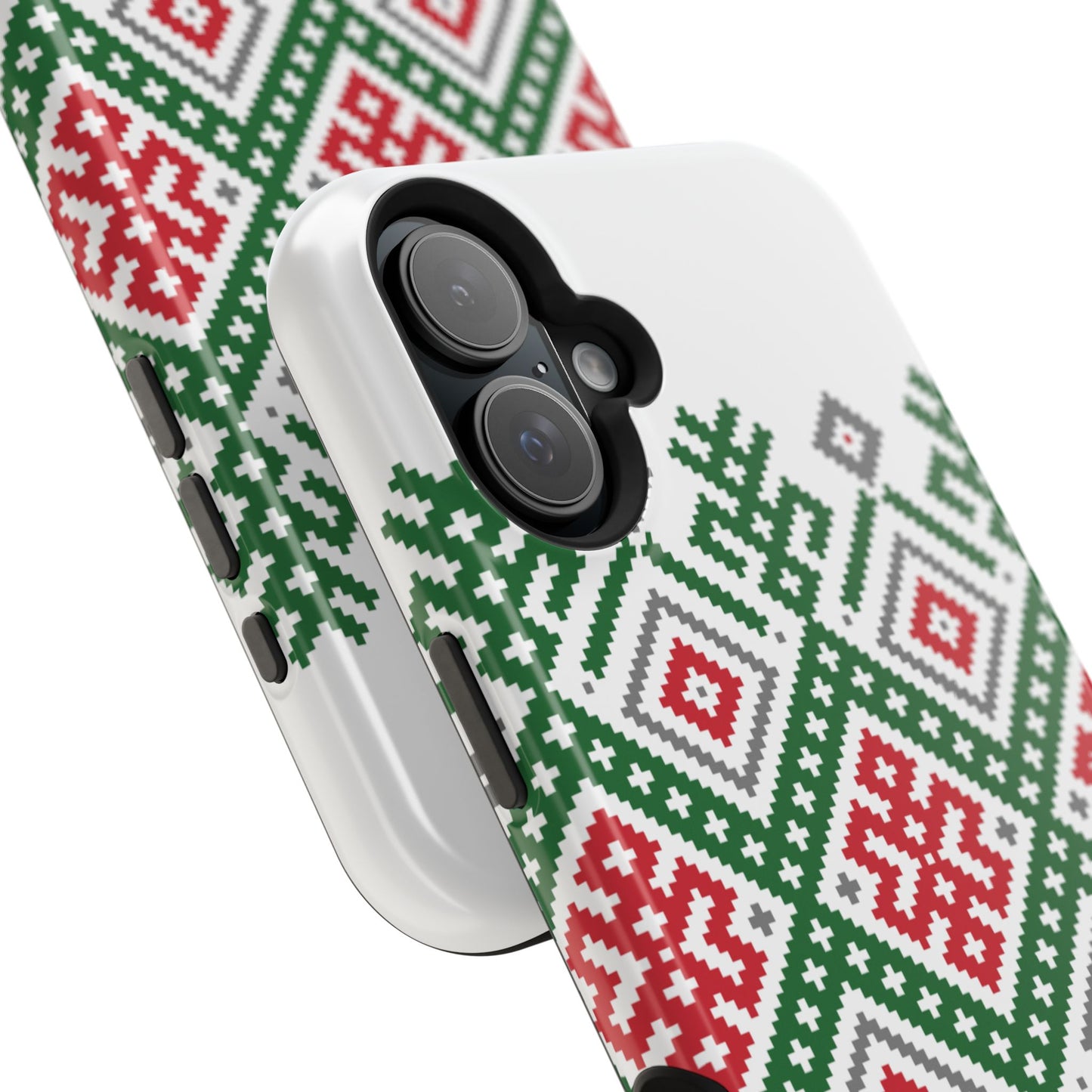 Red white Green and Black  Geometric Design Iphone Magnetic Tough Case