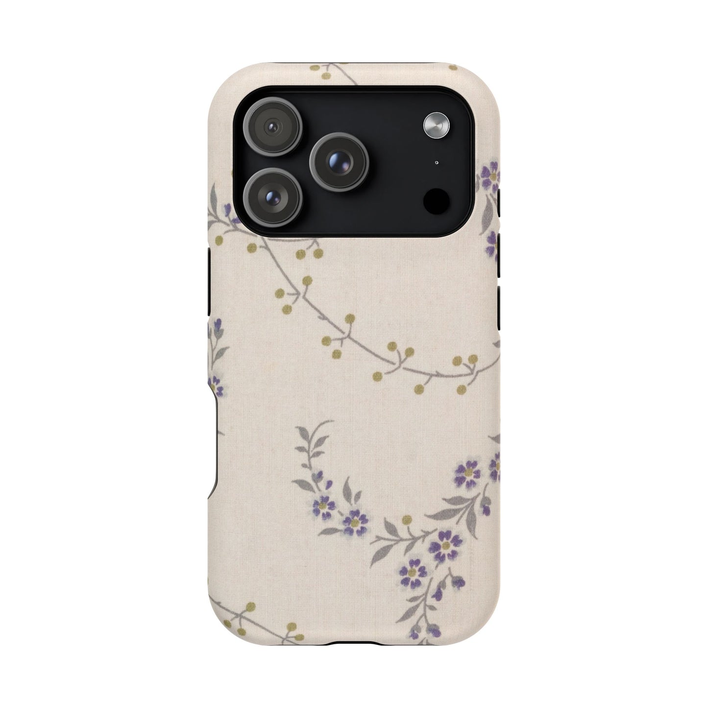 Purple Floral Design - Iphone Magnetic Tough Case