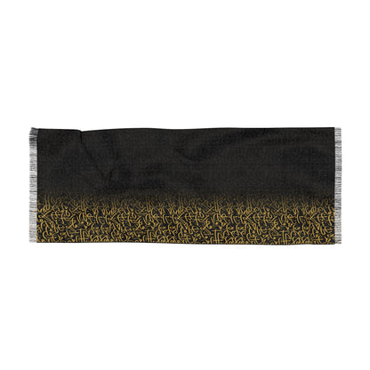 Black and Gold Arabic Calligraphy Light Scarf