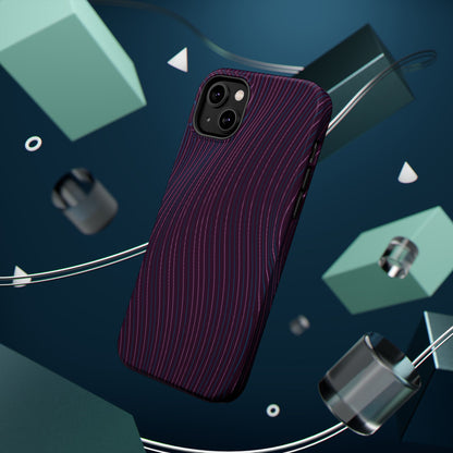 Purple Line Pattern  Design - Iphone Magnetic Tough Case