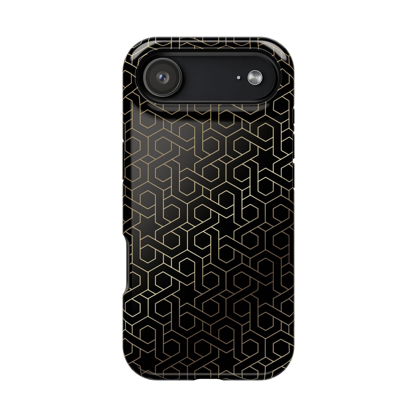 Black and Gold ⭐️ Geometric Design Iphone Magnetic Tough Case