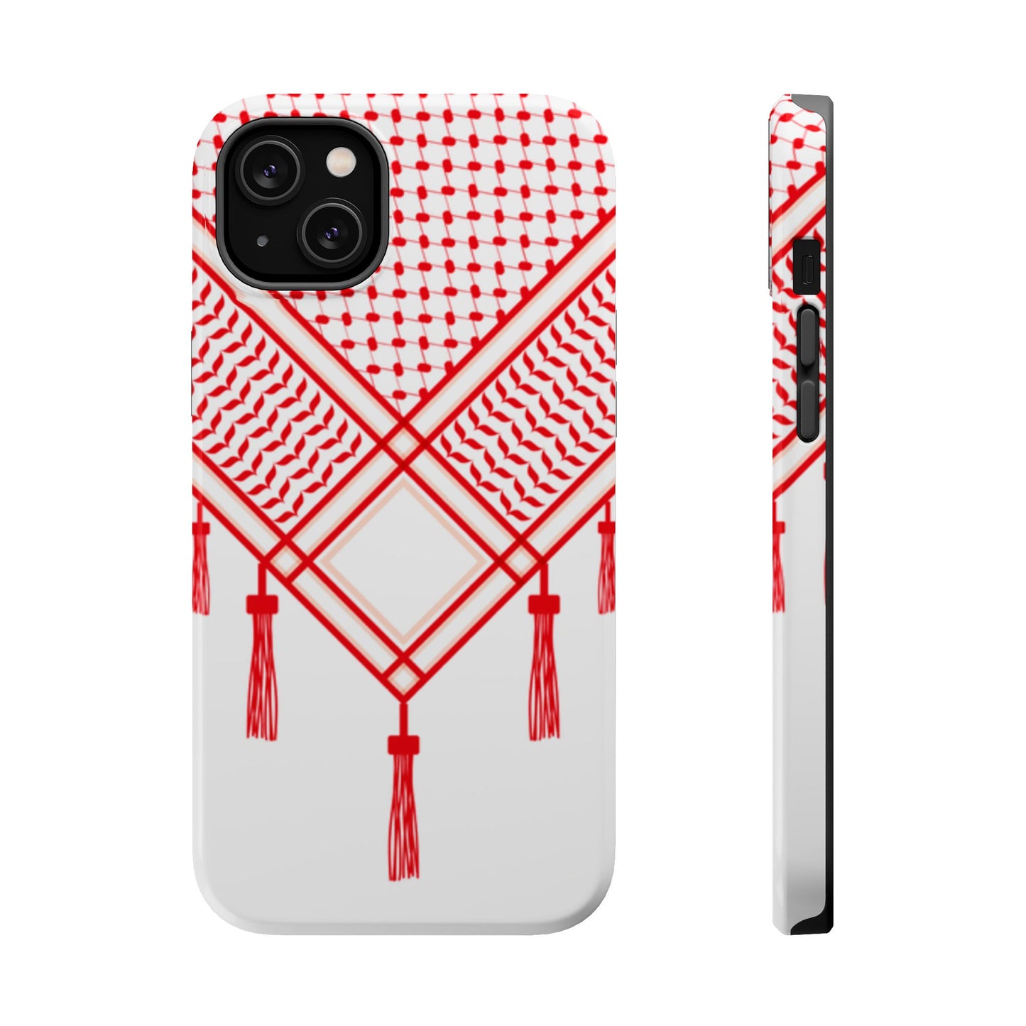 Red and White Shmagh Design Iphone Magnetic Tough Case