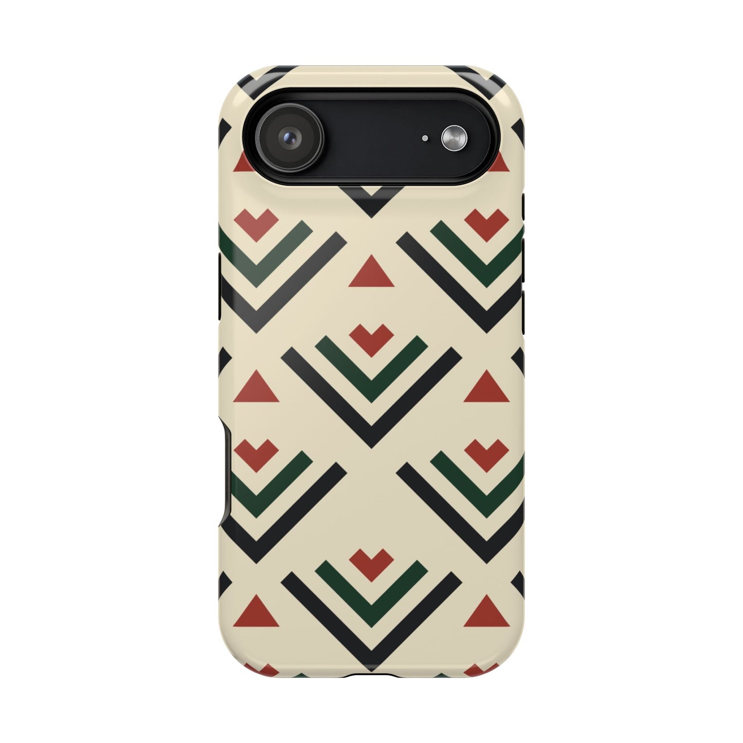 Red Black Green Geometric Design Iphone Magnetic Tough Case
