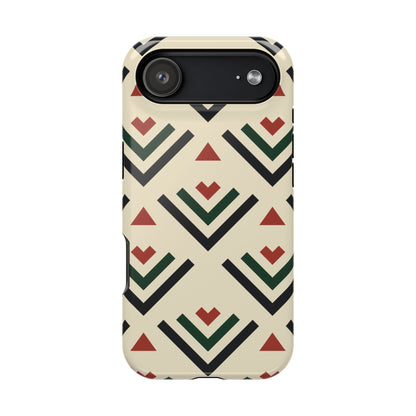 Red Black Green Geometric Design Iphone Magnetic Tough Case