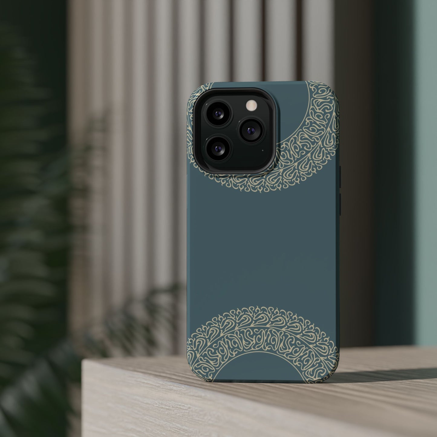 Beige geometric circle  Design - Iphone Magnetic Tough Case