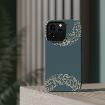 Beige geometric circle  Design - Iphone Magnetic Tough Case