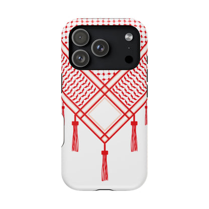 Red and White Shmagh Design Iphone Magnetic Tough Case