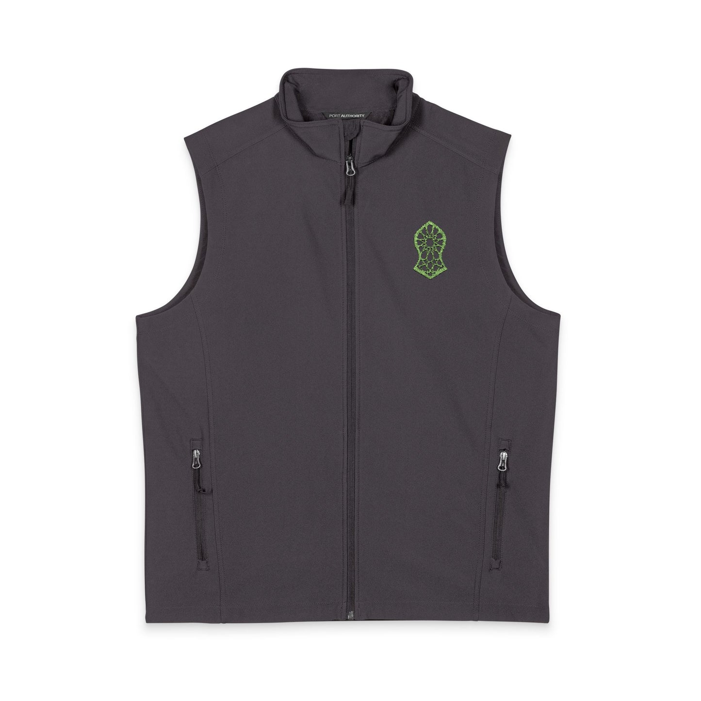 Men's Soft Shell Vest — Neon Green Sandala Logo Embroidered