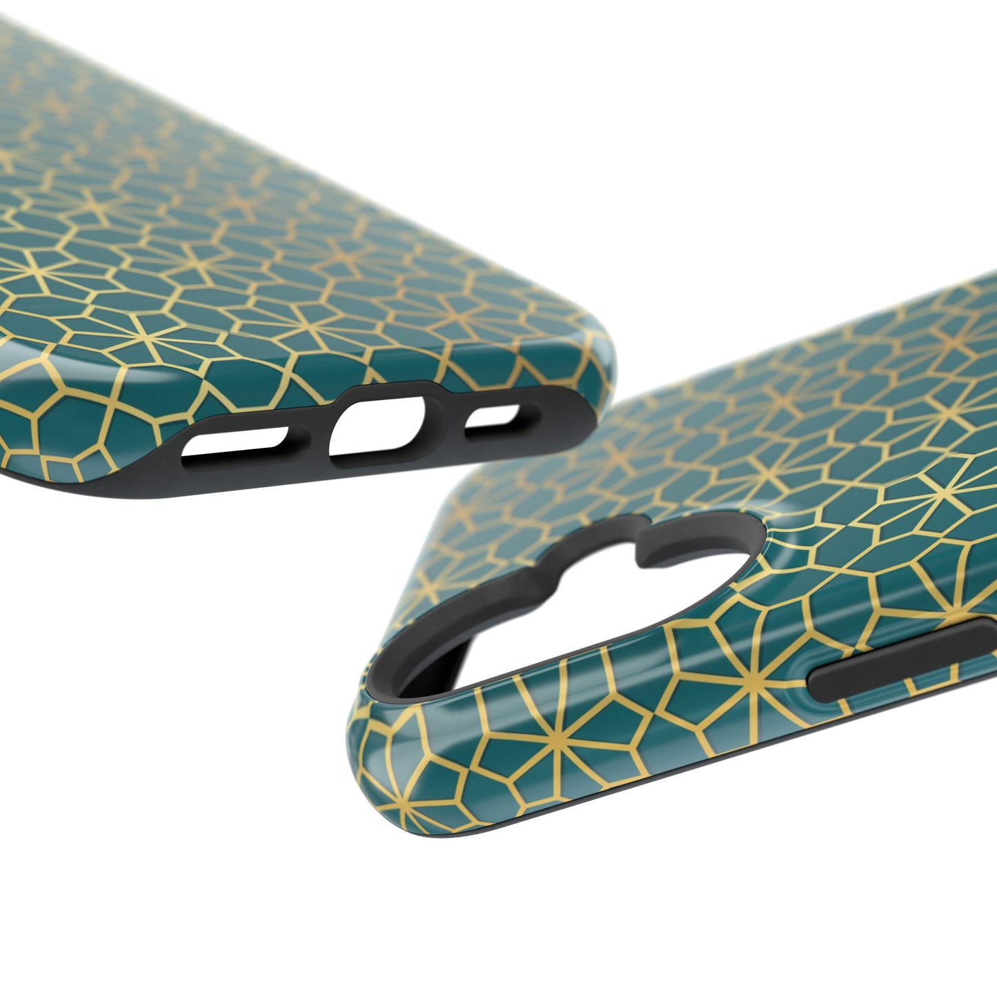 Gold and Green Flower Design - Iphone Magnetic Tough Case