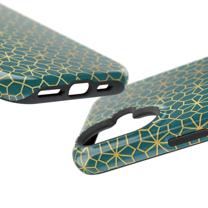 Gold and Green Flower Design - Iphone Magnetic Tough Case