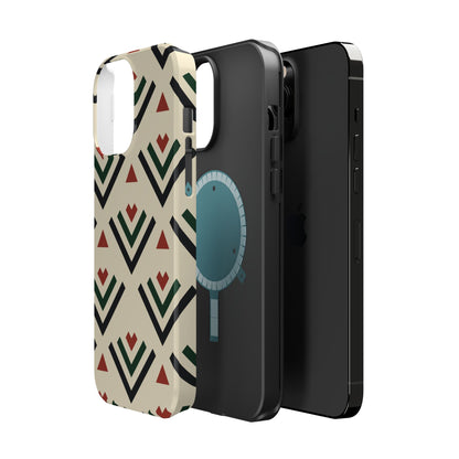 Red Black Green Geometric Design Iphone Magnetic Tough Case