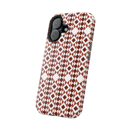 Red and White geometric Design Iphone Magnetic Tough Case