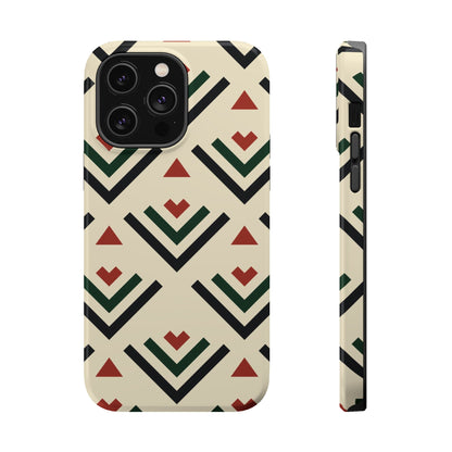 Red Black Green Geometric Design Iphone Magnetic Tough Case
