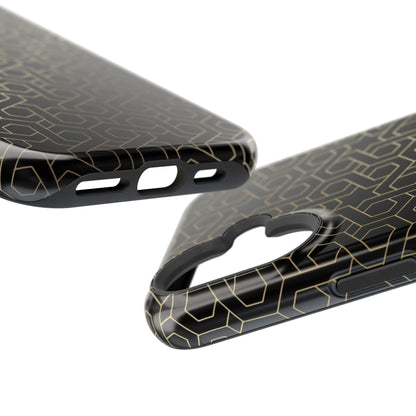 Black and Gold ⭐️ Geometric Design Iphone Magnetic Tough Case