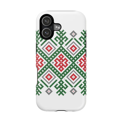 Red white Green and Black  Geometric Design Iphone Magnetic Tough Case